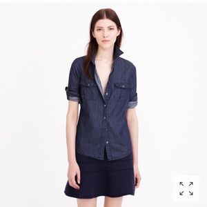 J.  Crew Keeper chambray shirt dark rinse Size 4